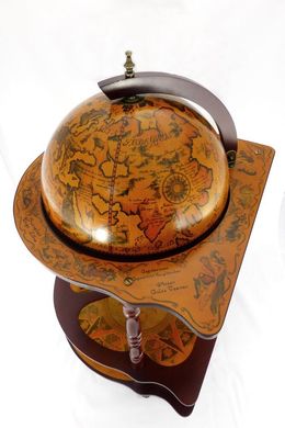 Глобус-бар підлоговий кутовий 42 см сфера, коричневий (54 x 54 x 93 см) 42014R