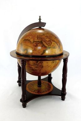 Глобус-бар настільний 4 ніжки 33 см сфера, коричневий (41 х 41 х 57 см) 33006R