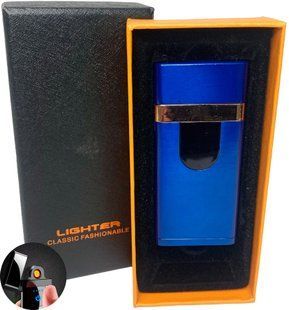 Электрическая зажигалка сенсорная с USB-зарядкой и подсветкой HL-511 Blue