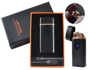 USB - Газова Запальничка (Турбо полум'я + спіраль розжарювання) індикатор заряду HL-248 Business Black