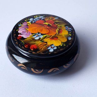 Шкатулка з розписом кругла ШК-05 (7 x 7 x 3,5 см) SK0263