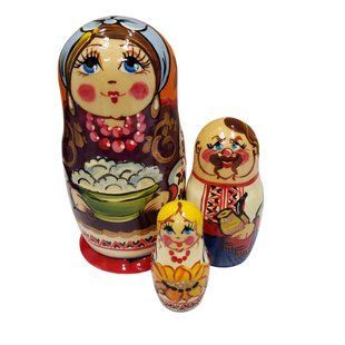 Матрьошка "Українка", 3 ляльок (h-10 см) MU074