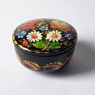 Шкатулка з розписом кругла (7 x 7 x 5 см) SK0301