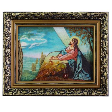 Ікона із бурштину "Ісус на оливній горі" (22 x 27 см) B160-1