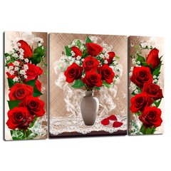 Триптих подарунковий "Троянди" (50 x 80 см) TRP-938