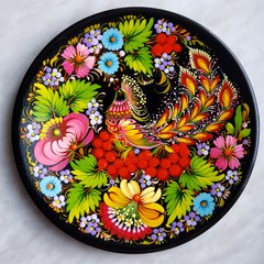 Тарелка с петриковской росписью цветочная (d-20,5 см) TR0502
