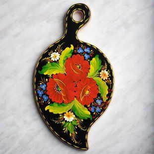 Дошка з петриківським розписом (33 x 19 x 1,5 см) TR0306