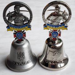 Колокольчик металлический с украинской символикой "Тризуб" двухсторонний (h-9 см) DM-31