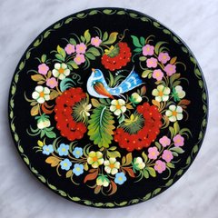 Тарелка с петриковской росписью цветочная (d-19 см) TR0297