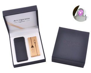 Електроімпульсна запальничка в подарунковій коробці Arc Cigarette HL-107 BlackM