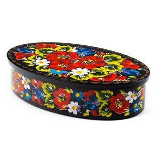 Шкатулка з розписом овальна ШК-13М (14,5 x 8,5 x 3,5 см) SK0420