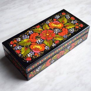 Шкатулка з розписом прямокутна (19,5 x 9,5 x 4,5 см) SK0464