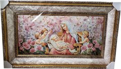 Гобеленовая икона с люрексом Богородица с младенцем (60 x 100 см) B140, 60 x 100, от 51 до 100 см