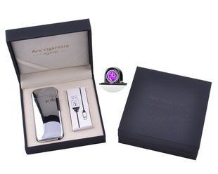 Електроімпульсна запальничка в подарунковій коробці Arc Cigarette XT-5007 Silver