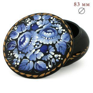 Шкатулка з розписом кругла ШК-09 (8 x 8 x 3,5 см) SK0402
