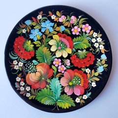 Тарелка с петриковской росписью цветочная (d-19 см) TR0295