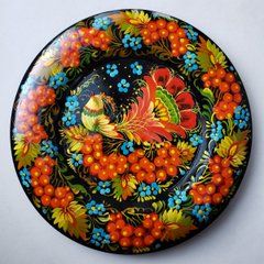 Тарелка с петриковской росписью цветочная (d-20 см) TR0514