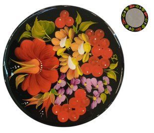 Кишенькове дзеркальце з розписом БД-02 (d-8,3 см) DR0046