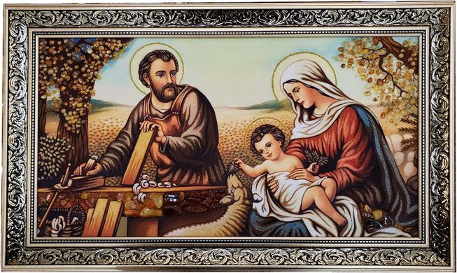 Икона из янтаря "Святое Семейство" (52 x 87 см) B060