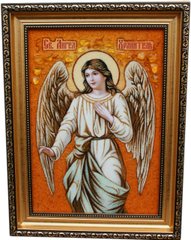 Ікона із бурштину "Ангел Хранитель" (28 x 37 см) B012