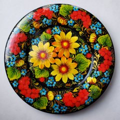 Тарілка з петриківським розписом квіткова (d-20 см) TR0516