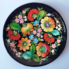 Тарелка с петриковской росписью цветочная (d-23 см) TR0294