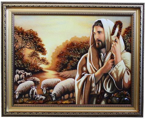 Икона из янтаря "Добрый Пастырь" (61 x 75 см) B061