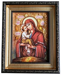 Ікона із бурштину "Богородиця Почаївська" (22 x 27 см) B151