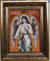 Ікона із бурштину "Ангел Хранитель" (22 x 27 см) B063