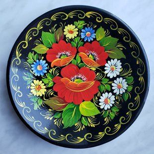 Тарілка з петриківським розписом квіткова (d-15 см) TR0357