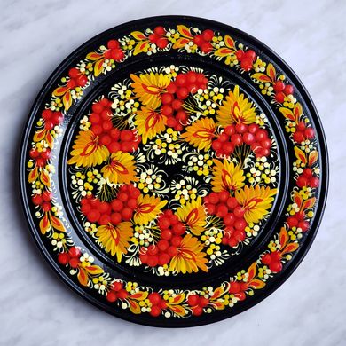 Тарелка с петриковской росписью цветочная (d-25 см) TR0506