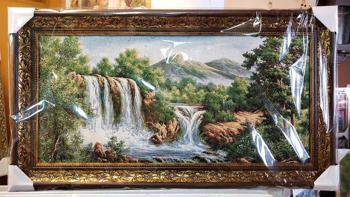 Гобеленовая картина "Горный водопад" (50 x 90 см) GB097, 50 x 90, от 51 до 100 см