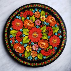Тарелка с петриковской росписью цветочная (d-30 см) TR0507