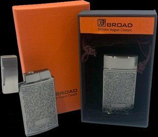Креативна запальничка вітрозахисна в подарунковій коробці BROAD (Турбо полум'я) HL-404 Black