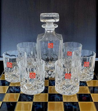 Набор декантеров и 6 бокалов для виски RCR (h-22 см, 800 мл, h-9 см, 300 мл) 199-1400