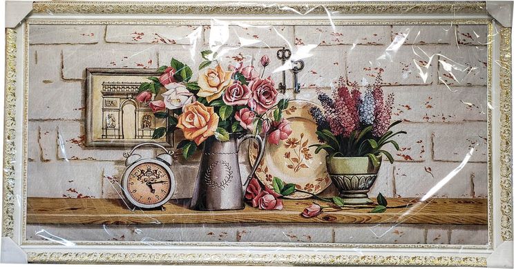 Гобеленова картина "Ваза з квітами" (66 x 125 см) GB033