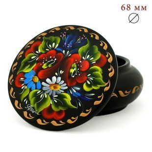 Шкатулка з розписом кругла ШК-05 (7 x 7 x 3,5 см) SK0432