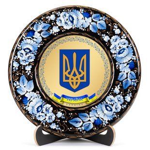 Тарілка з петриківським розписом "Україна" (d-29 см) TR0431