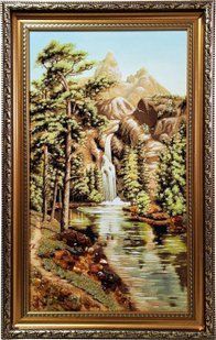 Картина из янтаря "Горный водопад" (52 x 82 см) BK0009-1