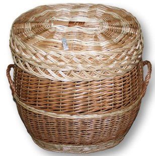 Корзина для белья овальная (бочка) с лозы