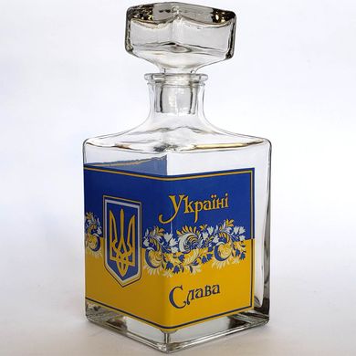 Графін скляний з гербом України (0,5 л) P001