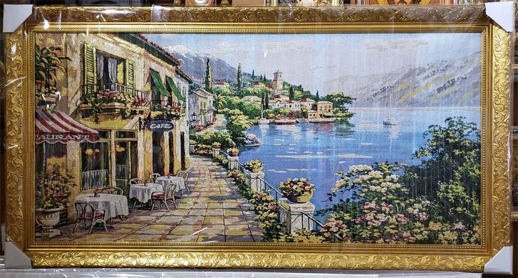 Гобеленова картина з люрексом "Морське узбережжя" (68 x 127 см) GB035