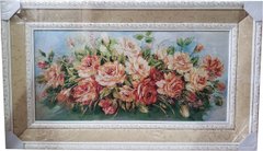 Гобеленова картина в подвійній рамі з люрексом Квіти (56 x 97 см) GB004