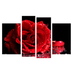 Модульная картина на 4 части "Роза" (75 x 120 см) 340, 75 x 120, от 101 см и более