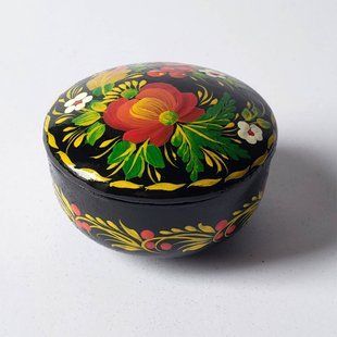 Шкатулка з розписом кругла (7 x 7 x 5 см) SK0302