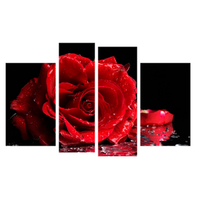 Модульная картина на 4 части "Роза" (75 x 120 см) 340, 75 x 120, от 101 см и более