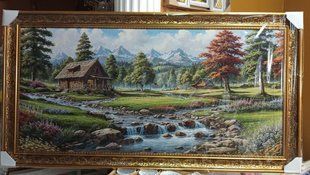 Гобеленова картина "Гірська річка" (68 x 128 см) GB037