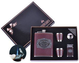 Подарочный набор 5 в 1 Moongrass Фляга/Рюмки/Зажигалка/Лейка DJH-0509-NB