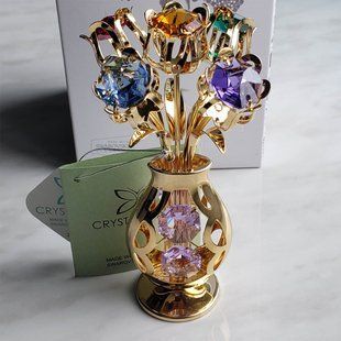 Фигурка с кристаллами Swarovski Crystocraft "Ваза с цветами" (h-11 см) 0215-001