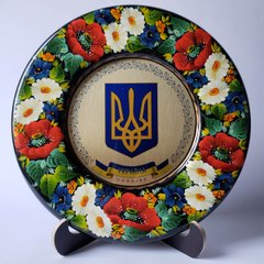 Тарелка с петриковской росписью "Украина" (d-29 см) TR0347